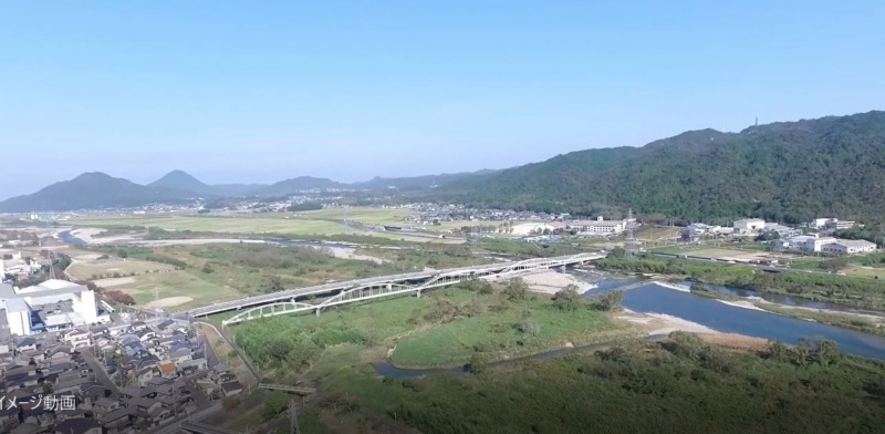 湖南市をドローンで撮影した上空からの景色