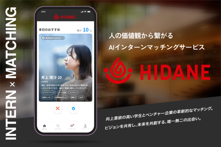 Coachersの提供するサービスの1つ「hidane」のキービジュアル