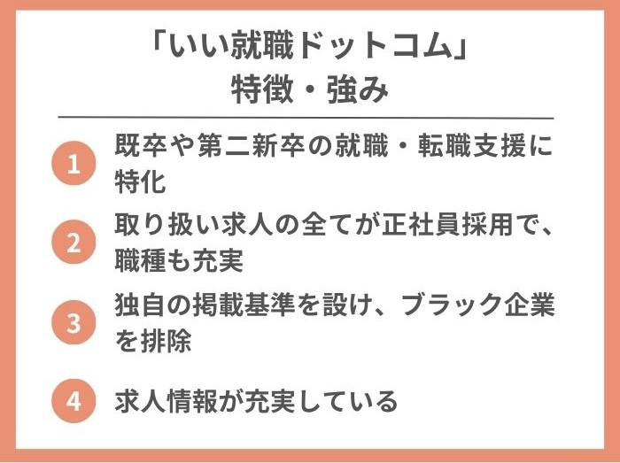 いい就職ドットコムの特徴・強み