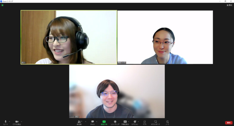 株式会社Live2Dのメンバーのオンラインミーティング風景