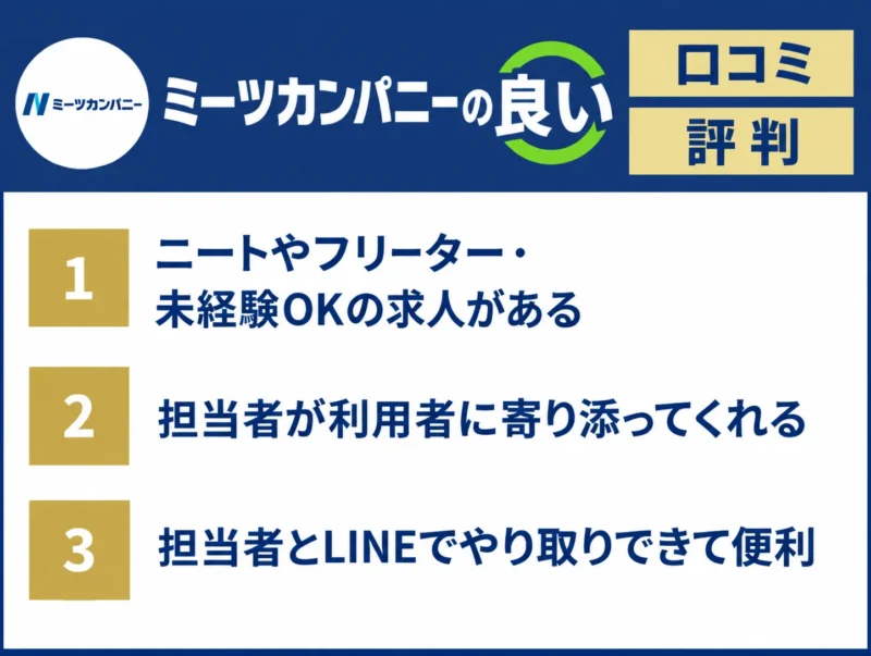 ミーツカンパニーの良い評判