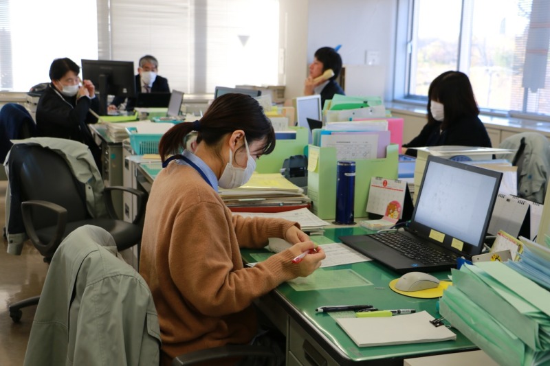 二本松市役所の職場風景