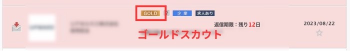 リクルートダイレクトスカウトのゴールドスカウト