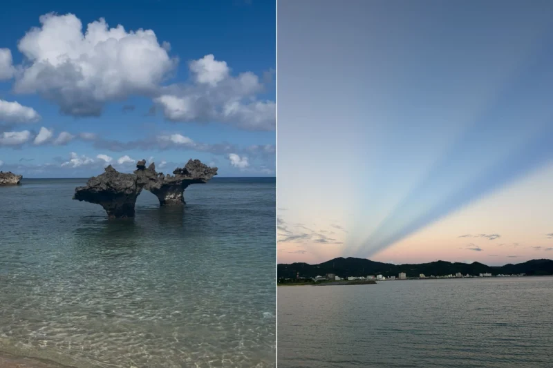 休日に訪れた勤務地周辺の海と夕暮れの風景