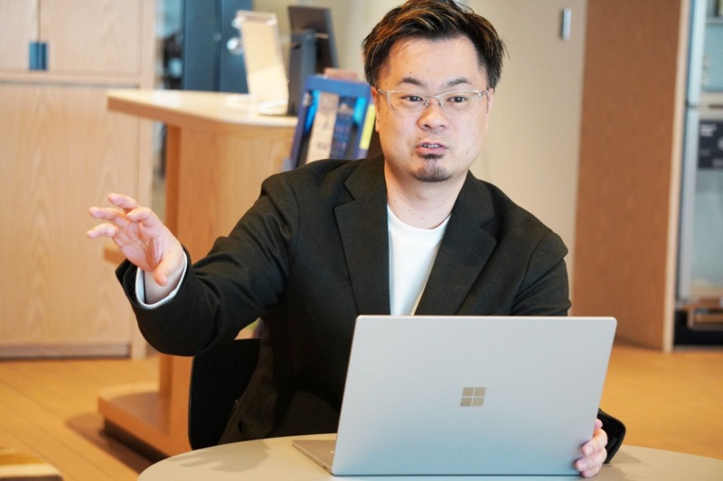 株式会社SHIFT AIの橋本さんのインタビュー風景