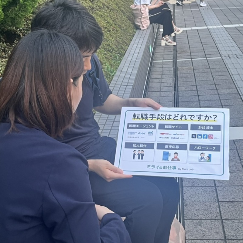 2025年6月19日に新宿駅付近で街頭アンケートを実施した様子