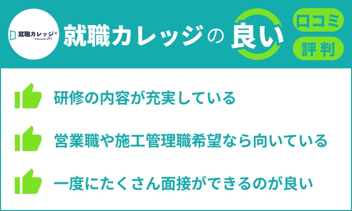 就職カレッジの良い評判口コミ