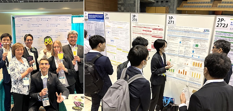 学会で発表する株式会社新日本科学の4年目の社員