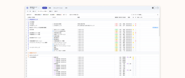 株式会社スーツが開発した「スーツアップ」のタスク管理画面