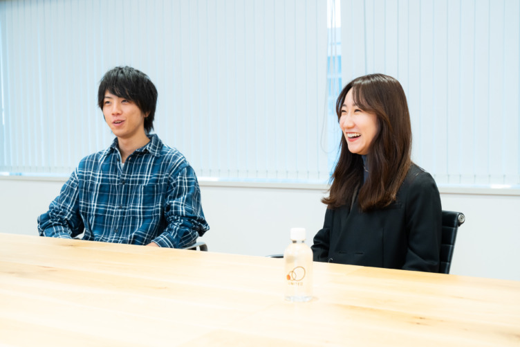 ユナイテッド株式会社の清水石貴子さんと矢部凌太さん